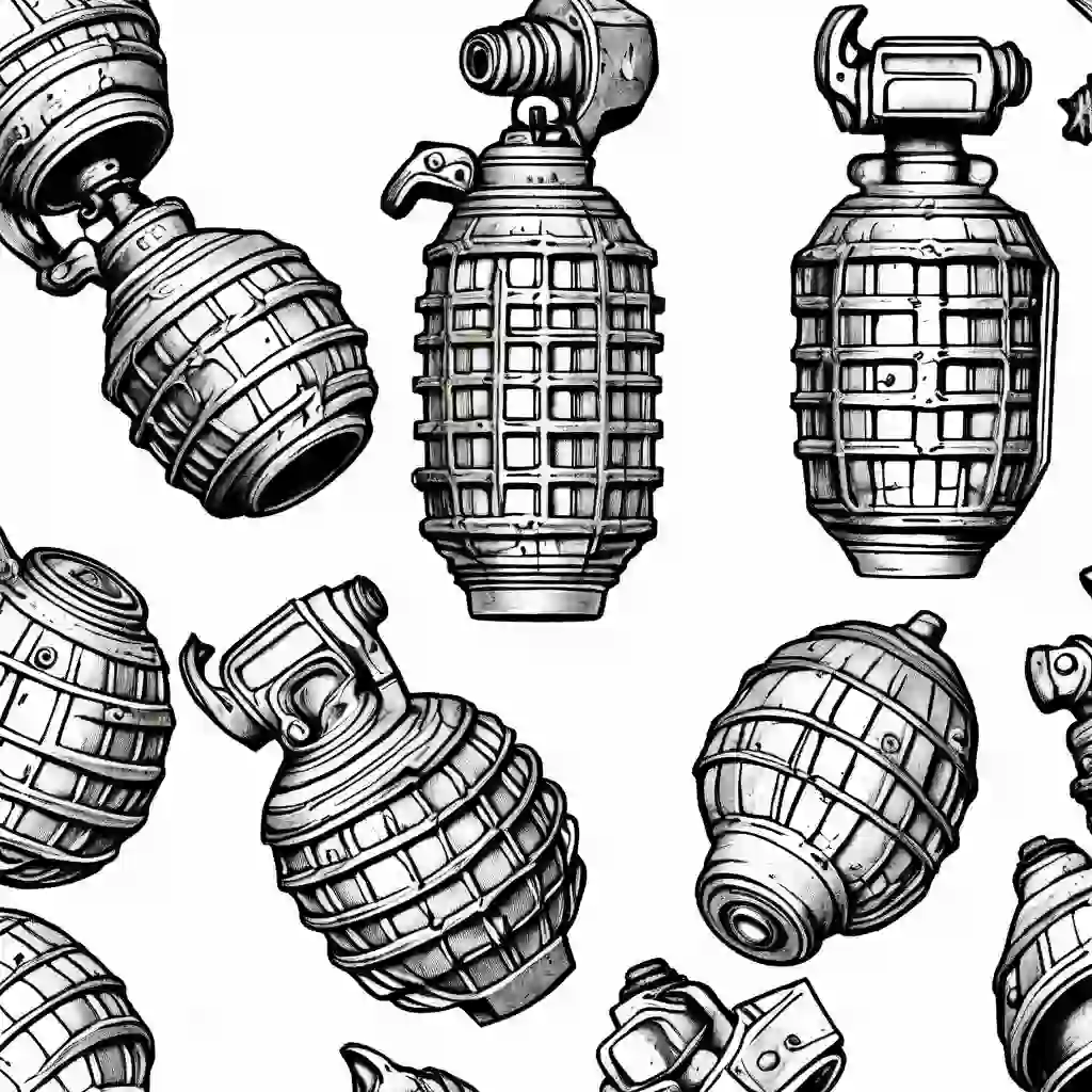 Hand Grenades coloring pages